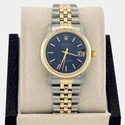 Pre Owned Rolex Datejust 78273 Automatic Blue 18K Yellow Gold Stainless Steel Men's Wristwatch 31 mm