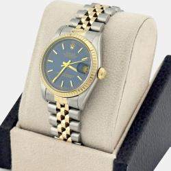 Pre Owned Rolex Datejust 78273 Automatic Blue 18K Yellow Gold Stainless Steel Men's Wristwatch 31 mm