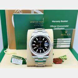Pre Owned Rolex Datejust II 116300 Automatic Black Stainless Steel Men's Wristwatch 41 mm