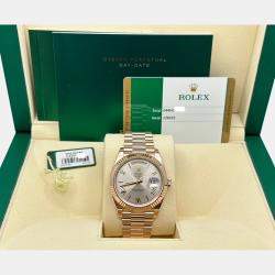 Pre Owned Rolex President Day Date 228235 Automatic Sundust 18K Rose Gold Men's Wristwatch 40 mm