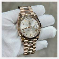 Pre Owned Rolex President Day Date 228235 Automatic Sundust 18K Rose Gold Men's Wristwatch 40 mm