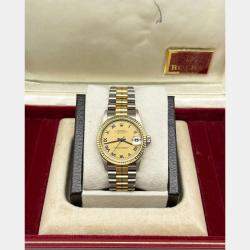 Pre Owned Rolex President Datejust Tridor 78279 Automatic 18K Yellow Rose White Gold Men's Wristwatch 31 mm