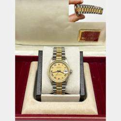 Pre Owned Rolex President Datejust Tridor 78279 Automatic 18K Yellow Rose White Gold Men's Wristwatch 31 mm
