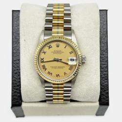 Pre Owned Rolex President Datejust Tridor 78279 Automatic 18K Yellow Rose White Gold Men's Wristwatch 31 mm