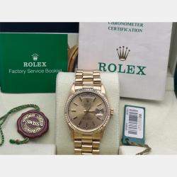 Pre Owned Rolex President Day Date 18238 Automatic 18K Yellow Gold Men's Wristwatch 36 mm