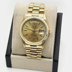 Pre Owned Rolex President Day Date 18238 Automatic 18K Yellow Gold Men's Wristwatch 36 mm
