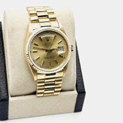 Pre Owned Rolex President Day Date 18238 Automatic 18K Yellow Gold Men's Wristwatch 36 mm