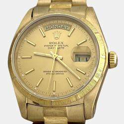 Pre Owned Rolex President Day Date 18078 Automatic Champagne 18K Yellow Gold Men's Wristwatch 36 mm