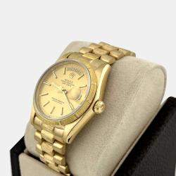 Pre Owned Rolex President Day Date 18078 Automatic Champagne 18K Yellow Gold Men's Wristwatch 36 mm