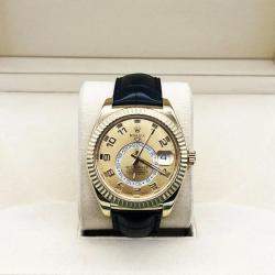 Pre Owned Rolex Sky Dweller 326138 Automatic Champagne 18K Yellow Gold Men's Wristwatch 42 mm