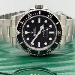 Pre Owned Rolex Submariner 124060 Automatic Black Ceramic Stainless Steel Men's Wristwatch 41 mm