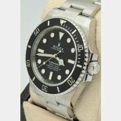 Pre Owned Rolex Submariner 124060 Automatic Black Ceramic Stainless Steel Men's Wristwatch 41 mm