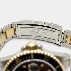 Pre Owned Rolex Submariner 16803 Automatic Black 18K Yellow Gold Stainless Steel Men's Wristwatch 40 mm