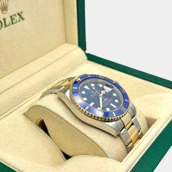 Pre Owned Rolex Submariner 116613LB Automatic Blue 18K Yellow Gold Stainless Steel Men's Wristwatch 40 mm