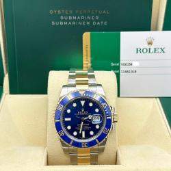 Pre Owned Rolex Submariner 116613LB Automatic Blue 18K Yellow Gold Stainless Steel Men's Wristwatch 40 mm
