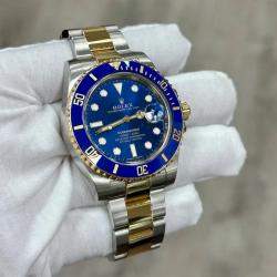 Pre Owned Rolex Submariner 116613LB Automatic Blue 18K Yellow Gold Stainless Steel Men's Wristwatch 40 mm