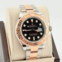 Pre Owned Rolex Yacht Master 126621 Automatic Black 18K Rose Gold Stainless Steel Men's Wristwatch 40 mm