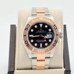 Pre Owned Rolex Yacht Master 126621 Automatic Black 18K Rose Gold Stainless Steel Men's Wristwatch 40 mm