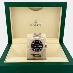 Pre Owned Rolex Yacht Master 126621 Automatic Black 18K Rose Gold Stainless Steel Men's Wristwatch 40 mm