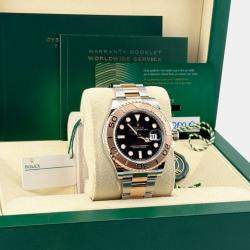Pre Owned Rolex Yacht Master 126621 Automatic Black 18K Rose Gold Stainless Steel Men's Wristwatch 40 mm