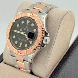 Pre Owned Rolex Yacht Master 126621 Automatic Black 18K Rose Gold Stainless Steel Men's Wristwatch 40 mm