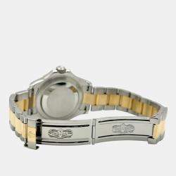 Pre Owned Rolex Yacht Master 16623 Automatic Black Mother of Pearl 18K Yellow Gold Stainless Steel Men's Wristwatch 40 mm