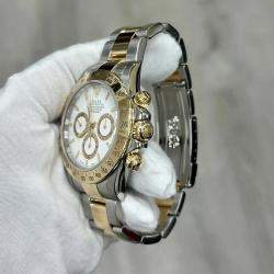 Pre Owned Rolex Daytona Zenith 16523 Automatic White Stainless Steel Men's Wristwatch 40 mm