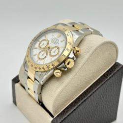 Pre Owned Rolex Daytona Zenith 16523 Automatic White Stainless Steel Men's Wristwatch 40 mm