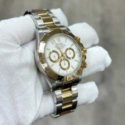 Pre Owned Rolex Daytona Zenith 16523 Automatic White Stainless Steel Men's Wristwatch 40 mm
