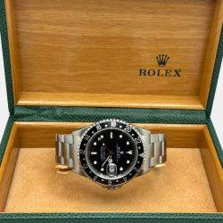Pre Owned Rolex GMT Master 16700 Automatic Black Stainless Steel Men's Wristwatch 40 mm
