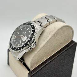 Pre Owned Rolex GMT Master 16700 Automatic Black Stainless Steel Men's Wristwatch 40 mm