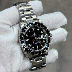 Pre Owned Rolex GMT Master 16700 Automatic Black Stainless Steel Men's Wristwatch 40 mm