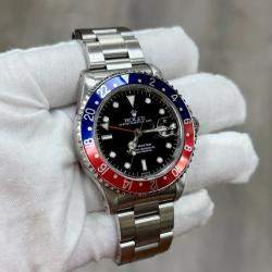 Pre Owned Rolex GMT Master 16700 Automatic Pepsi Red & Blue Stainless Steel Men's Wristwatch 40mm