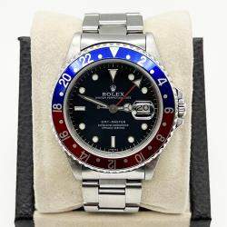 Pre Owned Rolex GMT Master 16700 Automatic Pepsi Red & Blue Stainless Steel Men's Wristwatch 40mm