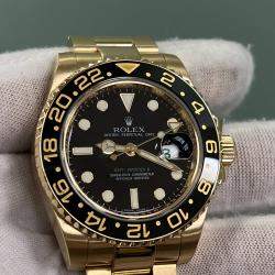 Pre Owned Rolex GMT Master II 116718 Automatic Black and Yellow 18K Yellow Gold Men's Wristwatch 40mm