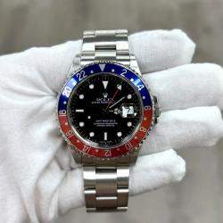 Pre Owned Rolex GMT-Master II 16710 Automatic Pepsi Red & Blue Stainless Steel Men's Wristwatch 40 mm