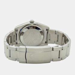Pre Owned Rolex Oyster Perpetual 114200 Automatic Silver Stainless Steel Men's Wristwatch 34 mm