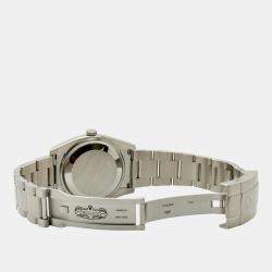 Pre Owned Rolex Oyster Perpetual 114200 Automatic Silver Stainless Steel Men's Wristwatch 34 mm