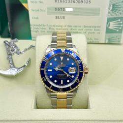 Pre Owned Rolex Submariner 16613 Automatic Blue 18K Yellow Gold & Stainless Steel Men's Wristwatch 40mm