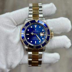 Pre Owned Rolex Submariner 16613 Automatic Blue 18K Yellow Gold & Stainless Steel Men's Wristwatch 40mm