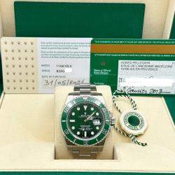Pre Owned Rolex Submariner Hulk 116610V Automatic Green Stainless Steel Men's Wristwatch 40mm