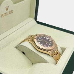 Pre Owned Rolex Yacht Master 16628 Automatic Black 18K Yellow Gold Men's Wristwatch 40mm