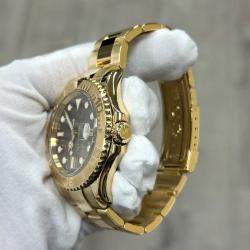 Pre Owned Rolex Yacht Master 16628 Automatic Black 18K Yellow Gold Men's Wristwatch 40mm