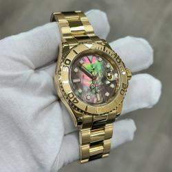 Pre Owned Rolex Yacht Master 16628 Automatic Black 18K Yellow Gold Men's Wristwatch 40mm