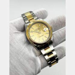 Pre Owned Rolex Datejust 126333 Automatic Champagne 18K Yellow Gold & Stainless Steel Men's Wristwatch 41mm