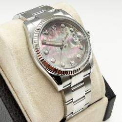 Pre Owned Rolex Datejust 116234 Automatic Mother Of Pearl 18K White Gold & Stainless Steel Men's Wristwatch 36mm