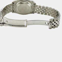 Pre Owned Rolex Datejust 116244 Automatic Rhodium Diamond Stainless Steel Men's Wristwatch 36 mm