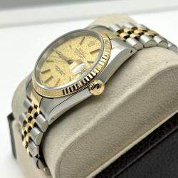 Pre Owned Rolex Datejust 16233 Automatic Champagne Stainless Steel 18K Yellow Gold Men's Wristwatch 36 mm