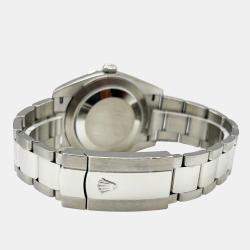 Pre Owned Rolex Datejust 126334 Automatic Black Diamond 18K White Gold Stainless Steel Men's Wristwatch 41 mm