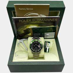 Pre Owned Rolex Submariner 16610V Automatic Black Stainless Steel Men's Wristwatch 40 mm